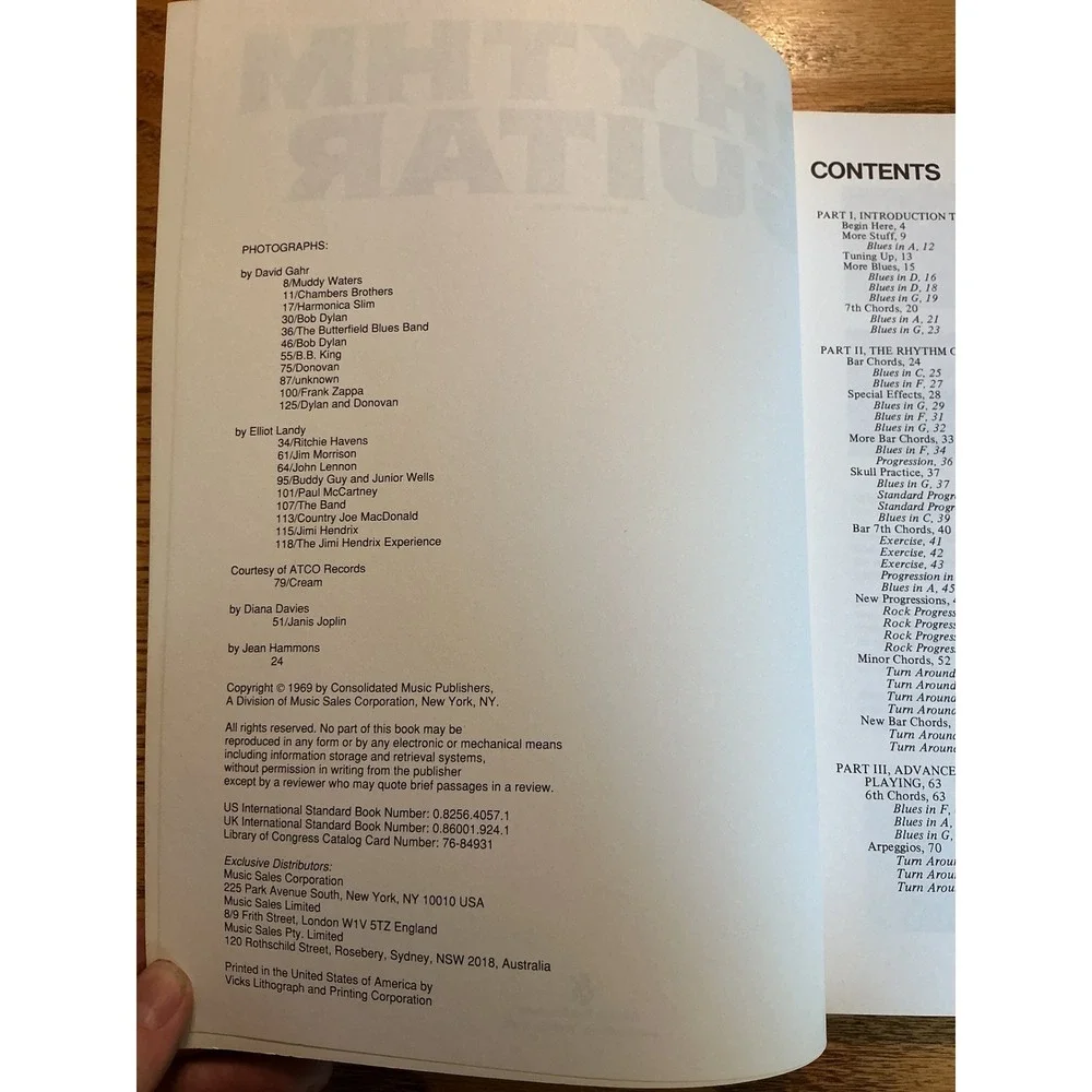 Vintage 1969 Rhythm Guitar by Harvey Vinson Instructional Music Book First Ed